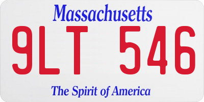 MA license plate 9LT546