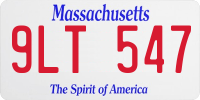MA license plate 9LT547