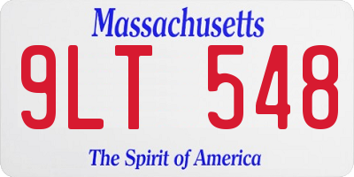 MA license plate 9LT548