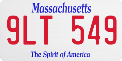MA license plate 9LT549