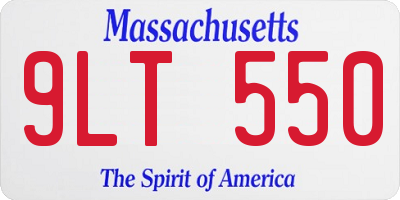 MA license plate 9LT550