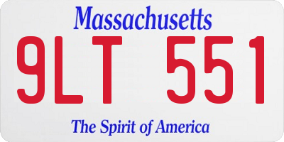 MA license plate 9LT551