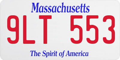 MA license plate 9LT553
