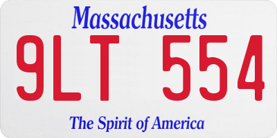 MA license plate 9LT554