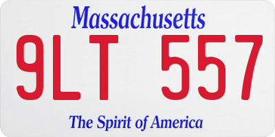 MA license plate 9LT557