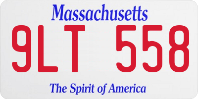 MA license plate 9LT558