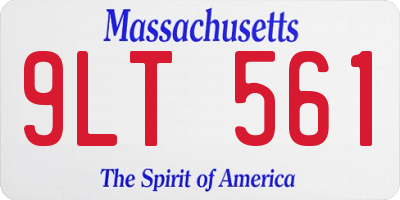 MA license plate 9LT561