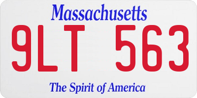 MA license plate 9LT563