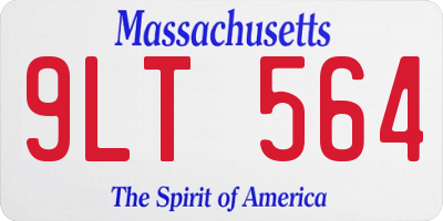 MA license plate 9LT564