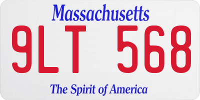 MA license plate 9LT568