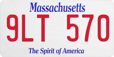 MA license plate 9LT570