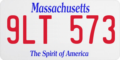 MA license plate 9LT573