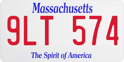 MA license plate 9LT574