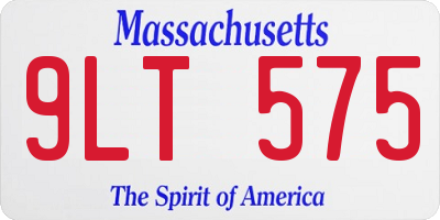 MA license plate 9LT575