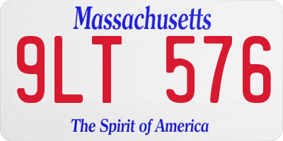 MA license plate 9LT576