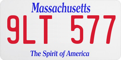 MA license plate 9LT577