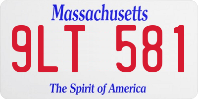 MA license plate 9LT581