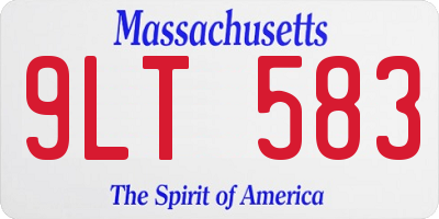 MA license plate 9LT583