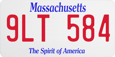 MA license plate 9LT584