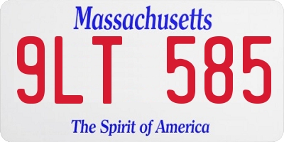 MA license plate 9LT585