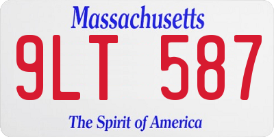 MA license plate 9LT587
