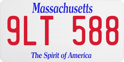 MA license plate 9LT588