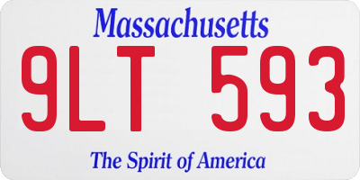 MA license plate 9LT593
