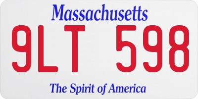 MA license plate 9LT598