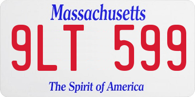 MA license plate 9LT599