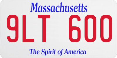 MA license plate 9LT600