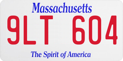 MA license plate 9LT604