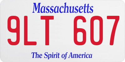 MA license plate 9LT607