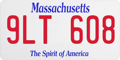 MA license plate 9LT608