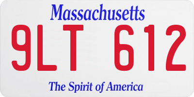 MA license plate 9LT612