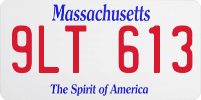 MA license plate 9LT613
