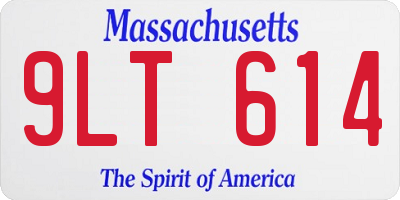 MA license plate 9LT614