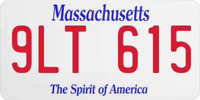 MA license plate 9LT615