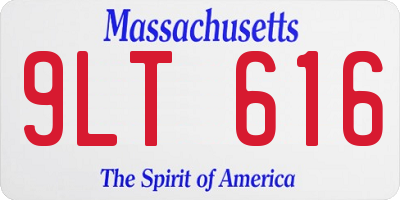 MA license plate 9LT616