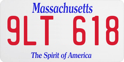 MA license plate 9LT618