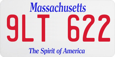 MA license plate 9LT622