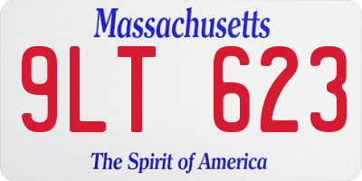 MA license plate 9LT623