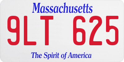 MA license plate 9LT625