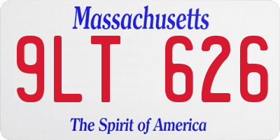 MA license plate 9LT626