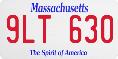 MA license plate 9LT630