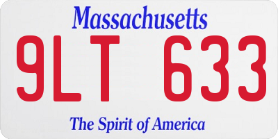 MA license plate 9LT633