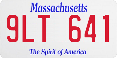 MA license plate 9LT641