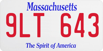 MA license plate 9LT643