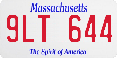 MA license plate 9LT644