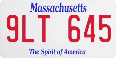 MA license plate 9LT645
