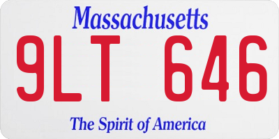 MA license plate 9LT646
